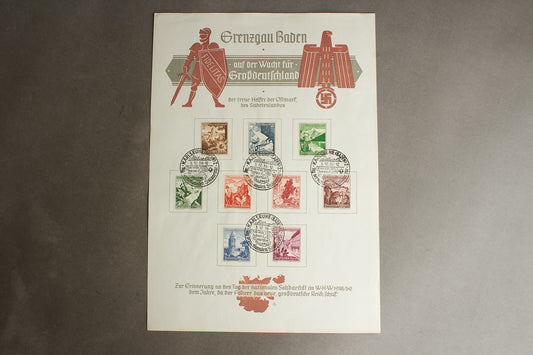 WW2 Tysk WHW Frimærker på samler-ark. Original.