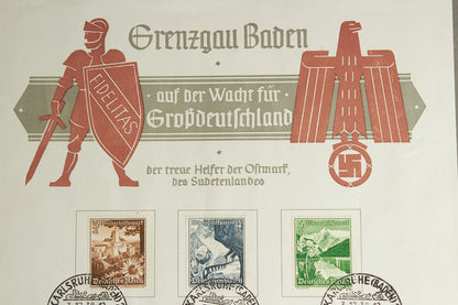 WW2 Tysk WHW Frimærker på samler-ark. Original.