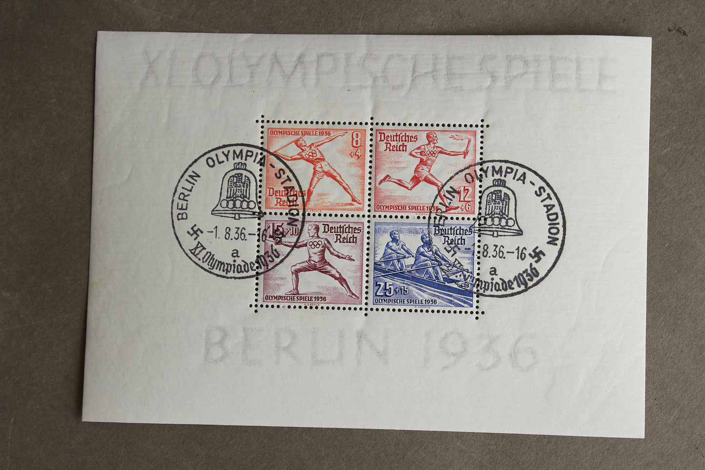 WW2 Tysk Olympiaden 1936 Frimærker på ark. Original.