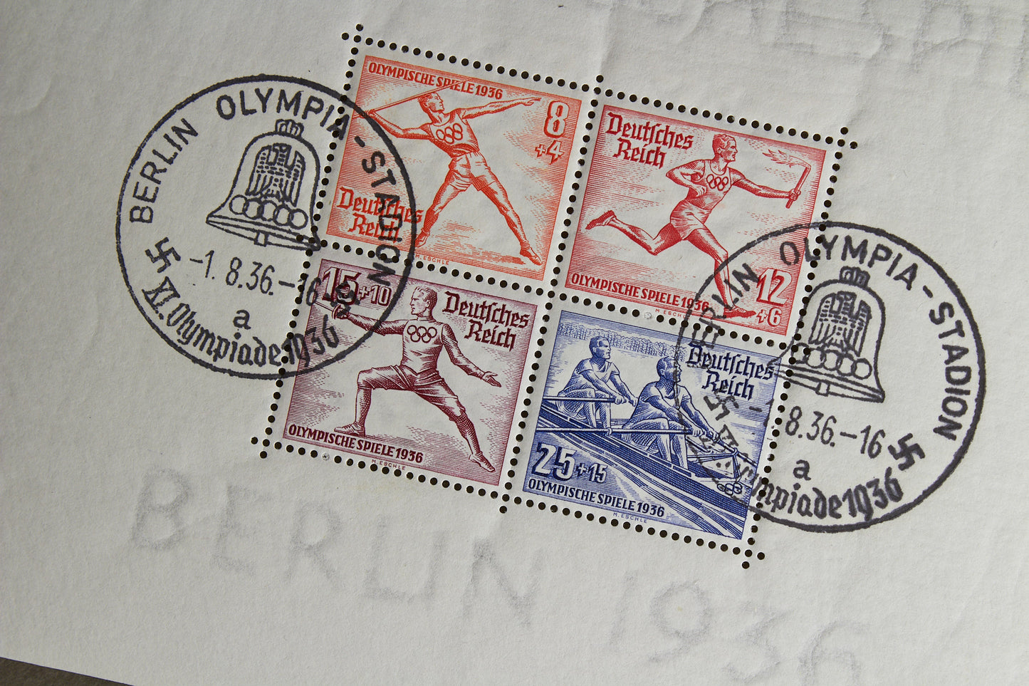 WW2 Tysk Olympiaden 1936 Frimærker på ark. Original.