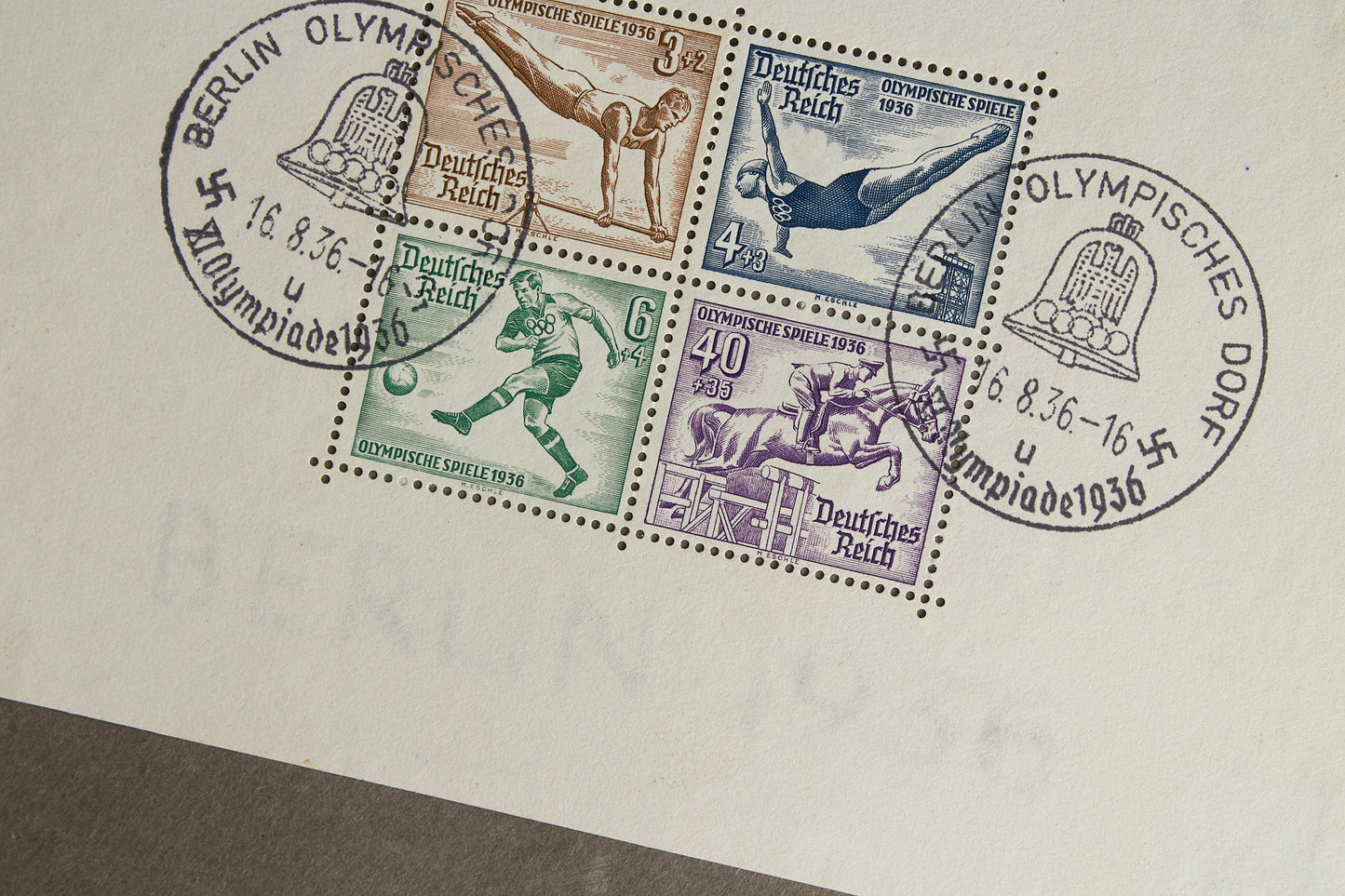 WW2 Tysk Olympiaden 1936 Frimærker på ark. Original.