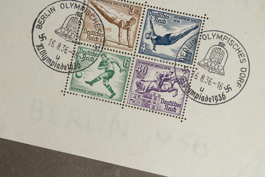 WW2 Tysk Olympiaden 1936 Frimærker på ark. Original.