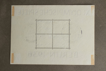 WW2 Tysk Olympiaden 1936 Frimærker på ark. Original.