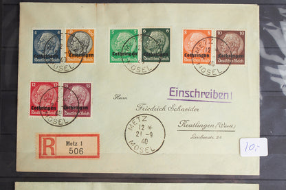 WW2 Tysk Konvolut med næsten alle Hindenburg frimærker. Ses ikke tit. Original.