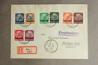 WW2 Tysk Konvolut med næsten alle Hindenburg frimærker. Ses ikke tit. Original.