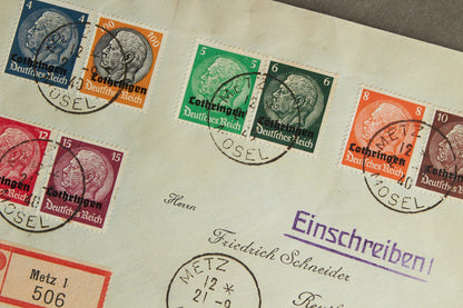 WW2 Tysk Konvolut med næsten alle Hindenburg frimærker. Ses ikke tit. Original.