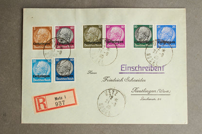 WW2 Tysk Konvolut med næsten alle Hindenburg frimærker. Ses ikke tit. Original.