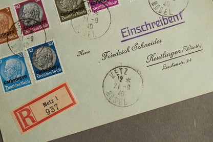 WW2 Tysk Konvolut med næsten alle Hindenburg frimærker. Ses ikke tit. Original.