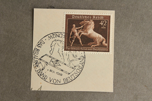 WW2 Tysk SA Frimærke med stempel. Original.