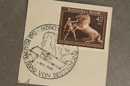 WW2 Tysk SA Frimærke med stempel. Original.