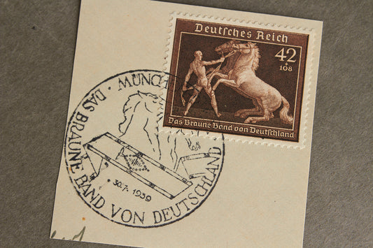 WW2 Tysk SA Frimærke med stempel. Original.