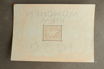 WW2 Tysk SA/NSDAP Frimærke på ark. Sjælden. Original.