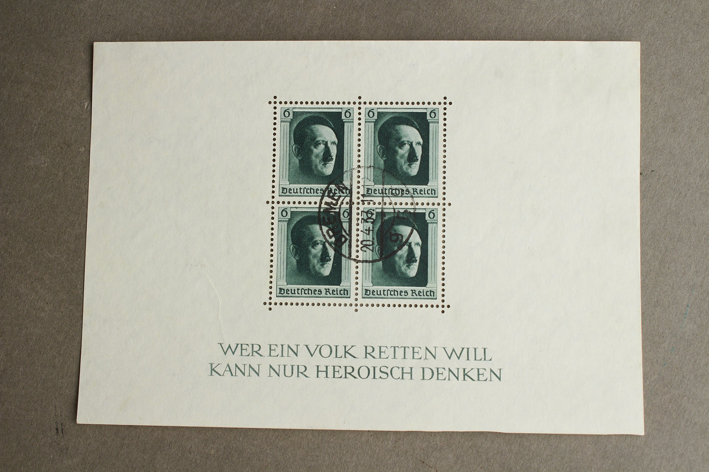 WW2 Tysk "AH" Frimærker på ark. Original.