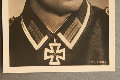 WW2 Postkort med Ridderkors modtager. Med Waffen-SS frimærker. Original.