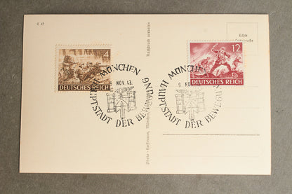 WW2 Postkort med Ridderkors modtager. Med Waffen-SS frimærker. Original.