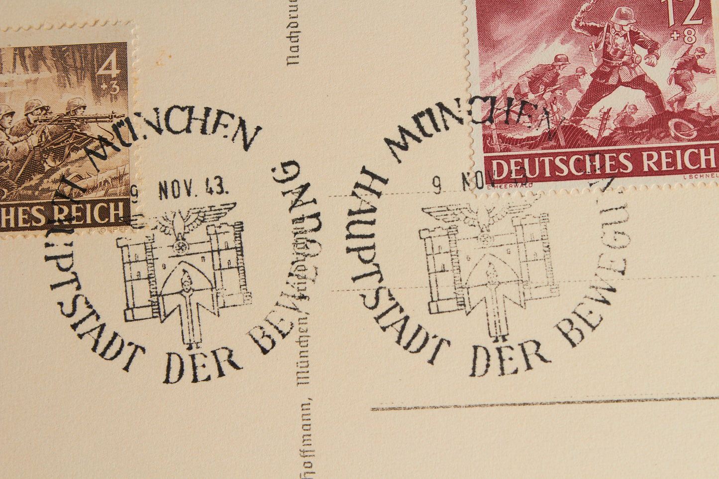 WW2 Postkort med Ridderkors modtager. Med Waffen-SS frimærker. Original.