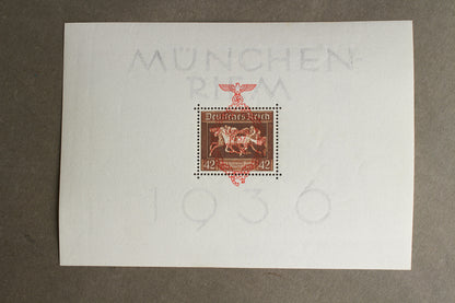 WW2 Tysk SA/NSDAP Frimærke på ark. Sjælden. Original.