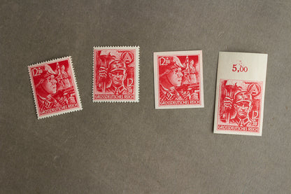 WW2 tysk SA og SS Frimærker. 4 stk. Sjældne. Original.