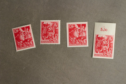 WW2 tysk SA og SS Frimærker. 4 stk. Sjældne. Original.