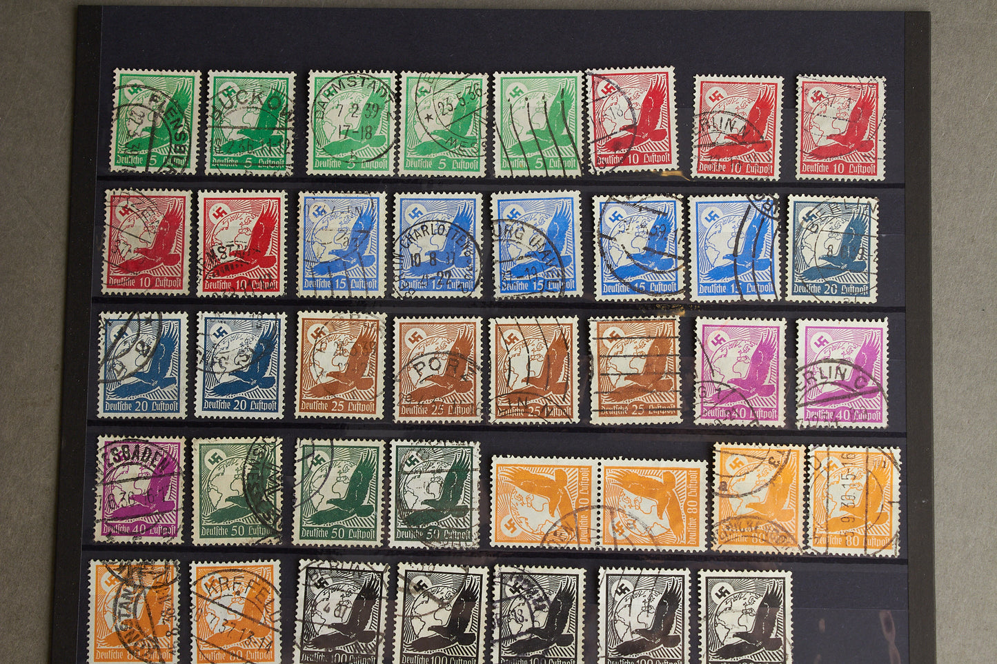 WW2 Tysk Lot af Frimærker. Flere gode og sjældne. 46 stk. Original.