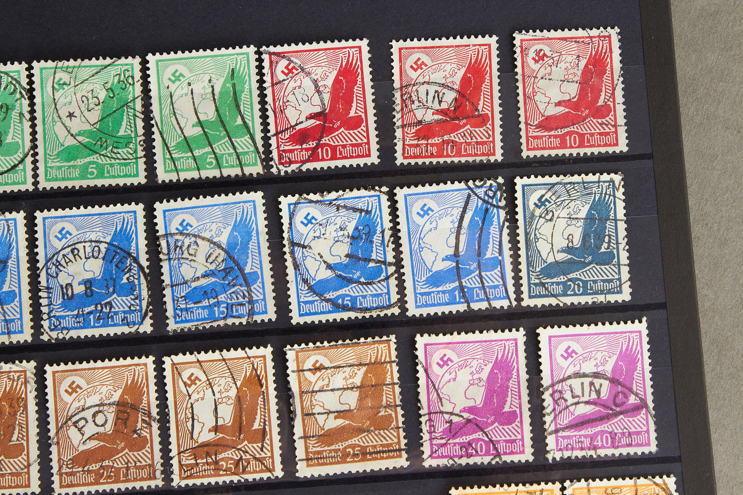 WW2 Tysk Lot af Frimærker. Flere gode og sjældne. 46 stk. Original.