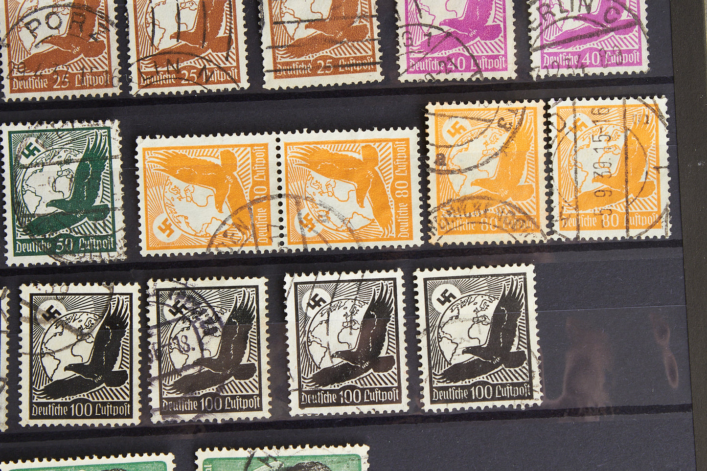 WW2 Tysk Lot af Frimærker. Flere gode og sjældne. 46 stk. Original.