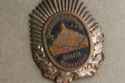 WW2 Tysk "Kyffhäuserbund" Kasket mærke. Med begge splitter. Original.