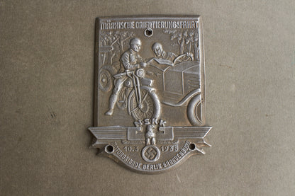 WW2 Tysk NSKK Plakette. Original.