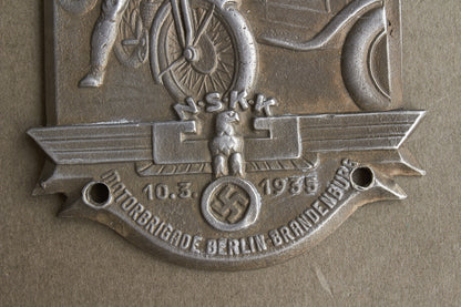 WW2 Tysk NSKK Plakette. Original.