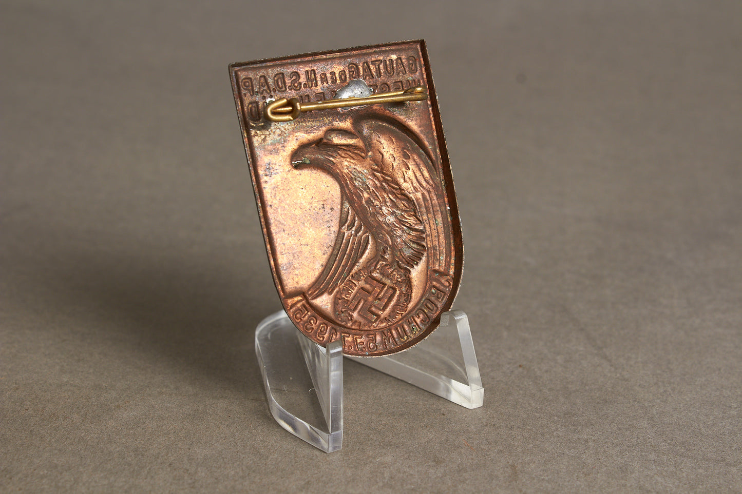 WW2 Tysk Tidlig NSDAP "Gautag" Tinnie fra 1935. Original.