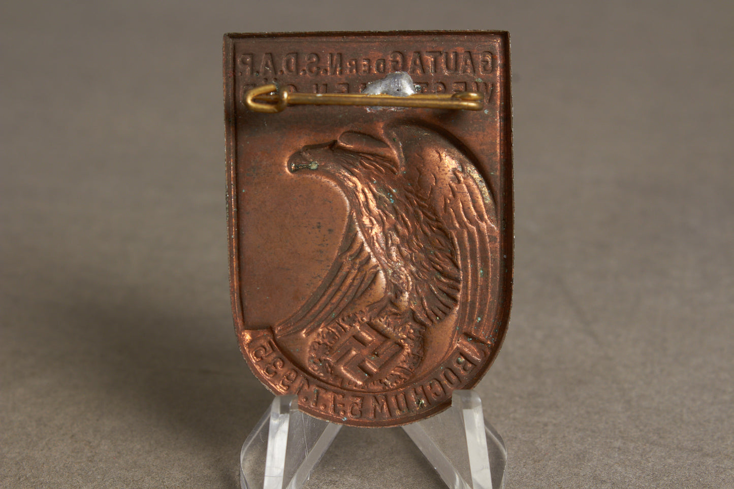 WW2 Tysk Tidlig NSDAP "Gautag" Tinnie fra 1935. Original.