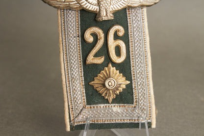 WW2 Tysk Wehrmacht Veteran "Souvenir". Skulderstrop med ørn (hagekors knækket). Original.