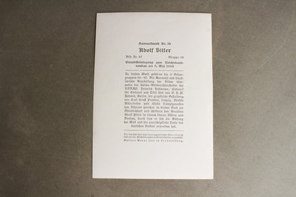 WW2 Tysk "Cigaretten Album" Billede. 12x17 cm. Godt motiv med AH. Original.