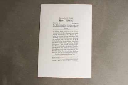 WW2 Tysk "Cigaretten Album" Billede. 12x17 cm. Godt motiv med AH. Original.