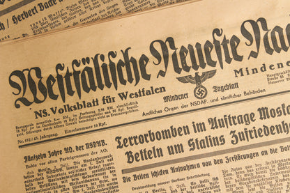 WW2 Tysk 2. stk. NSDAP Aviser. Original.