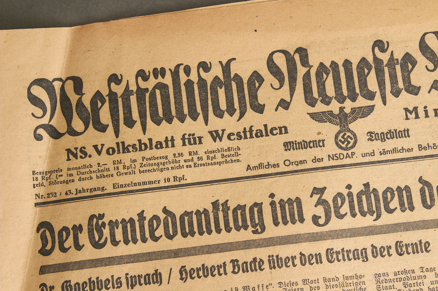 WW2 Tysk 2. stk. NSDAP Aviser. Original.