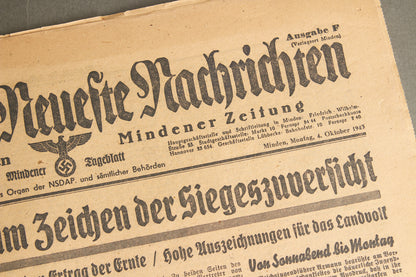 WW2 Tysk 2. stk. NSDAP Aviser. Original.