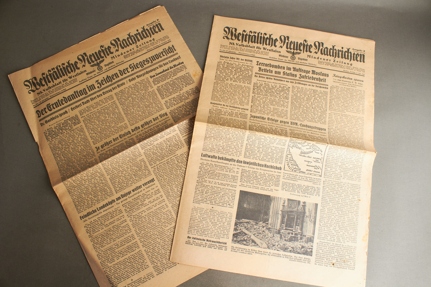 WW2 Tysk 2. stk. NSDAP Aviser. Original.