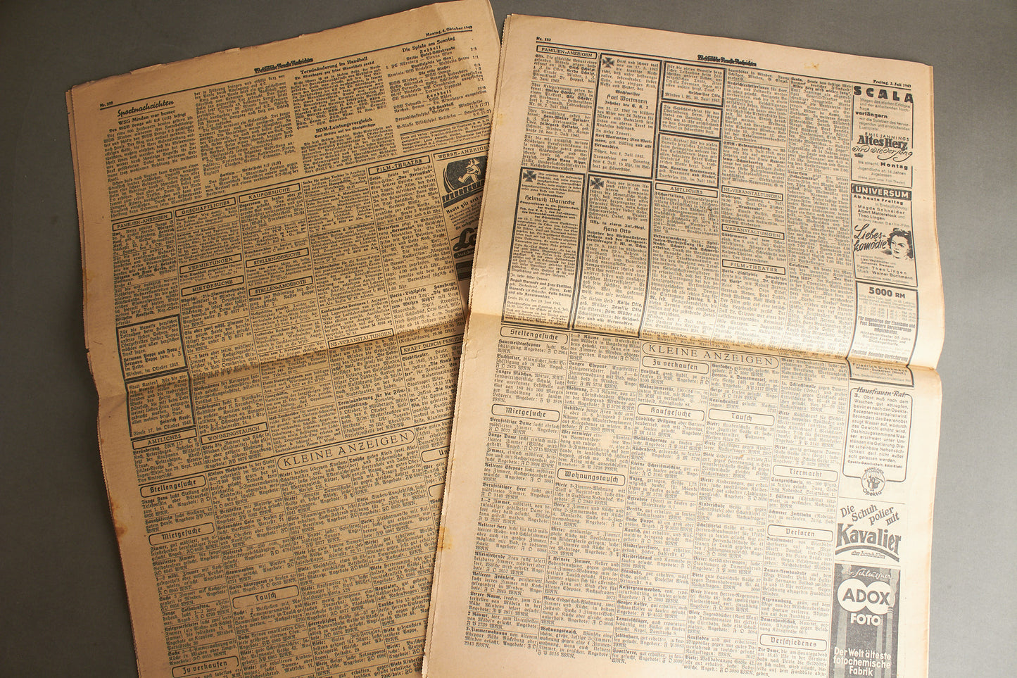 WW2 Tysk 2. stk. NSDAP Aviser. Original.