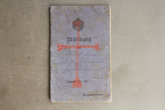 WW1 Tysk "Militärpass" fra en falden infanterist. Original.