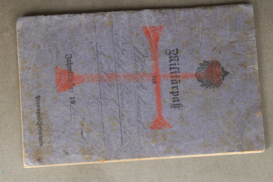 WW1 Tysk "Militärpass" fra en falden infanterist. Original.