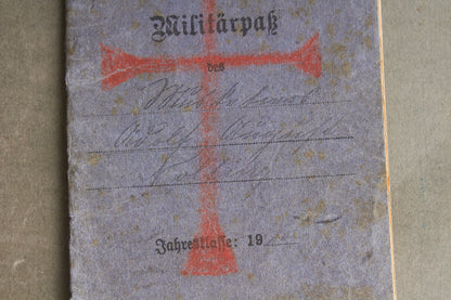 WW1 Tysk "Militärpass" fra en falden infanterist. Original.