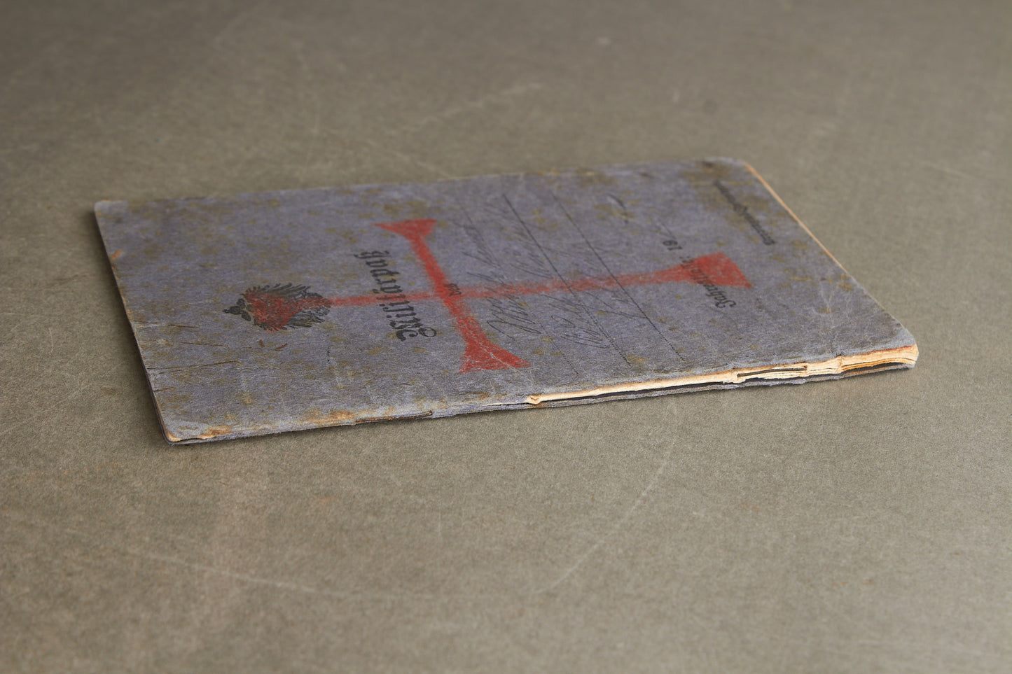 WW1 Tysk "Militärpass" fra en falden infanterist. Original.