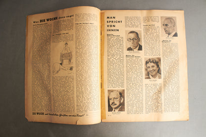 WW2 Tysk "Die Woche" Blad. Illustrativ SA Forside. Original.