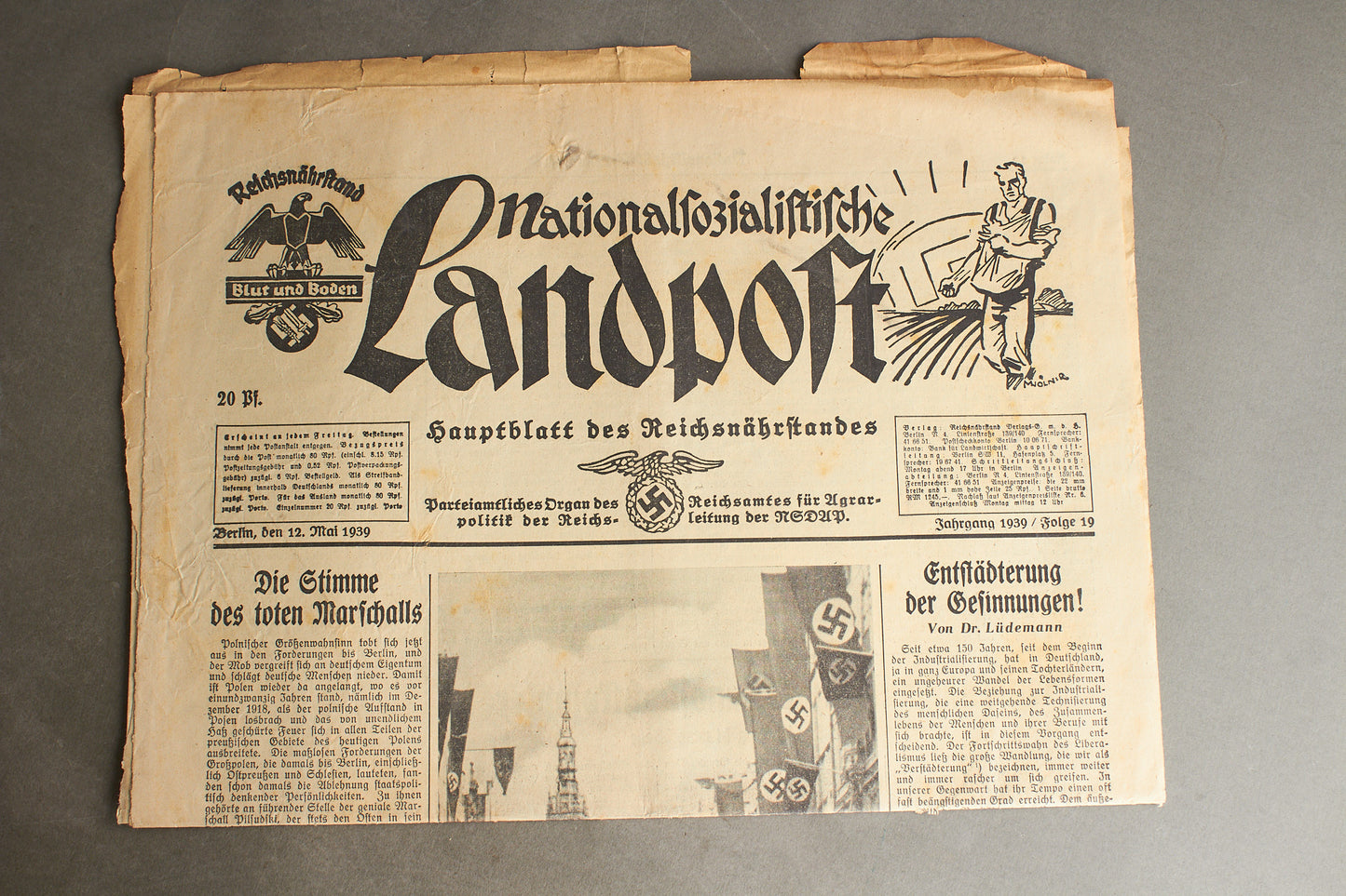 WW2 Tysk NSDAP Avis. Original.