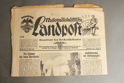 WW2 Tysk NSDAP Avis. Original.