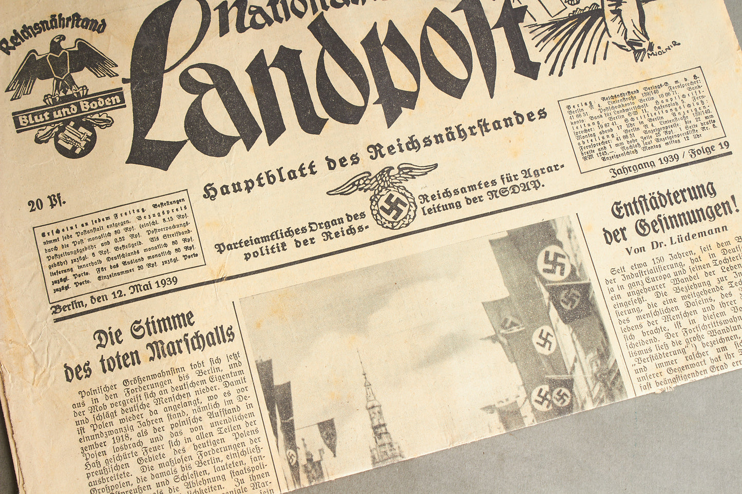 WW2 Tysk NSDAP Avis. Original.