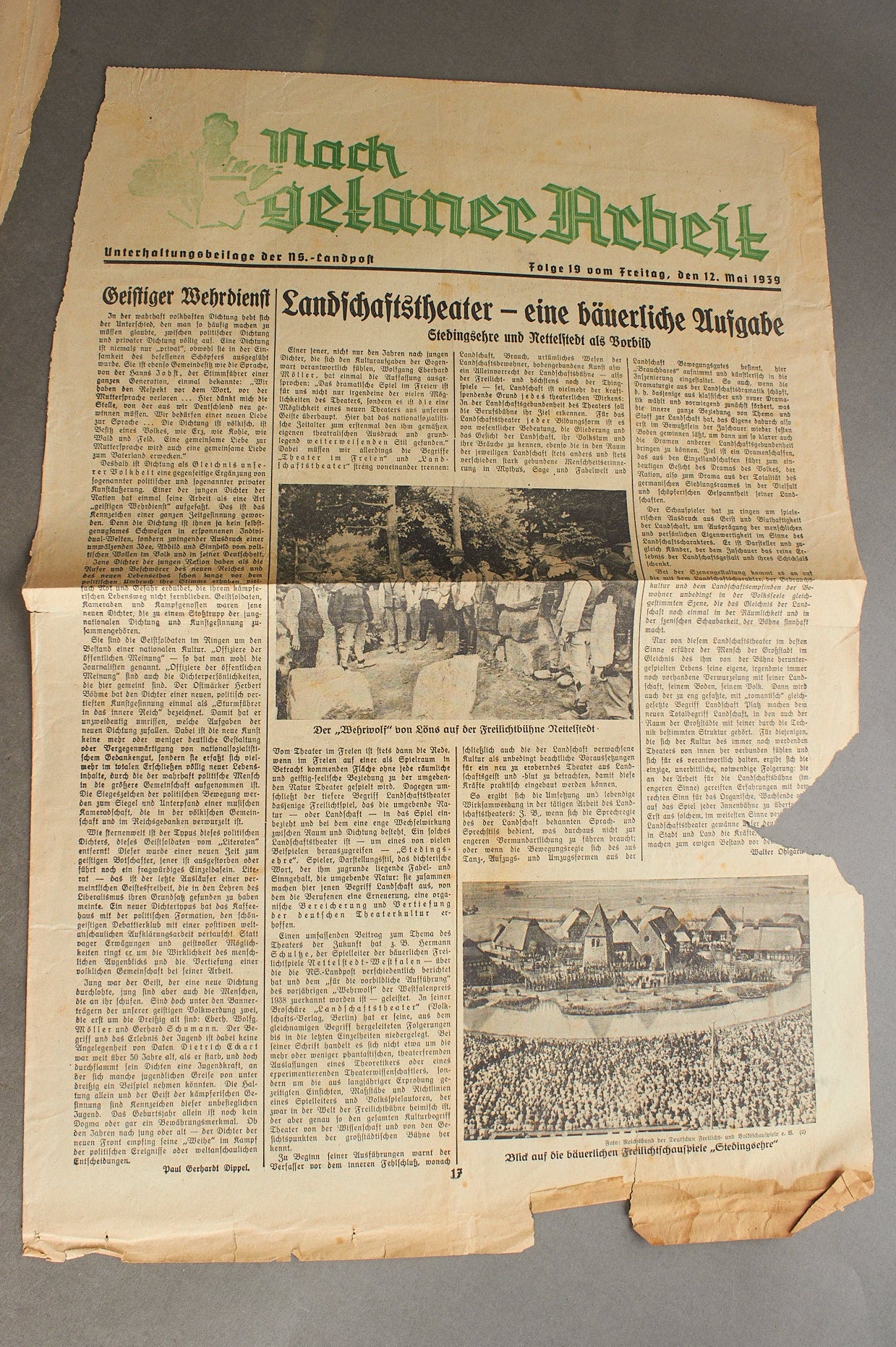WW2 Tysk NSDAP Avis. Original.