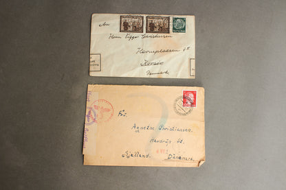 WW2 Tyske Kuverter. Sendt til Danmark. Original.