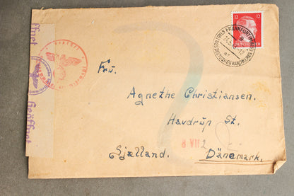 WW2 Tyske Kuverter. Sendt til Danmark. Original.